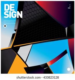 Vector Illustration Modern colorful background material design with hexagon shape