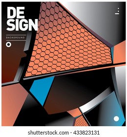 Vector Illustration Modern colorful background material design with hexagon shape