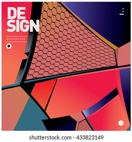 Vector Illustration Modern colorful background material design with hexagon shape