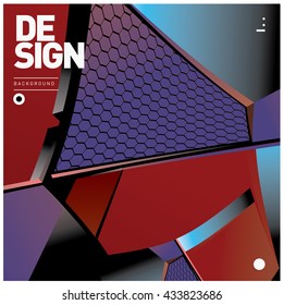 Vector Illustration Modern colorful background material design with hexagon shape