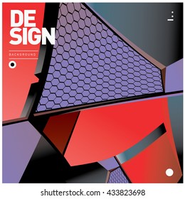 Vector Illustration Modern colorful background material design with hexagon shape
