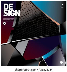 Vector Illustration Modern colorful background material design with hexagon shape