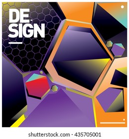 Vector Illustration Modern colorful background material design with hexagon shape