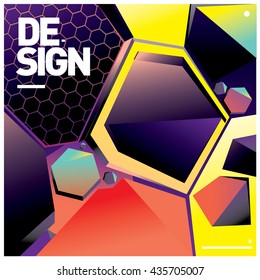 Vector Illustration Modern colorful background material design with hexagon shape