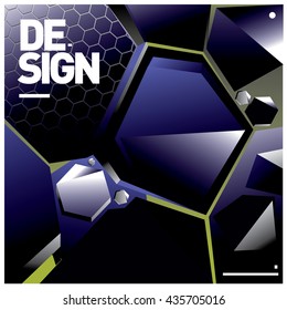 Vector Illustration Modern colorful background material design with hexagon shape