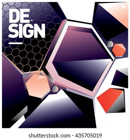 Vector Illustration Modern colorful background material design with hexagon shape