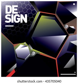 Vector Illustration Modern colorful background material design with hexagon shape