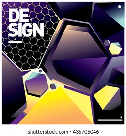 Vector Illustration Modern colorful background material design with hexagon shape