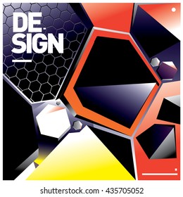 Vector Illustration Modern colorful background material design with hexagon shape
