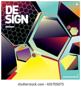 Vector Illustration Modern colorful background material design with hexagon shape