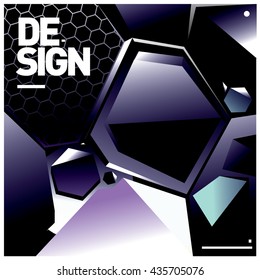 Vector Illustration Modern colorful background material design with hexagon shape