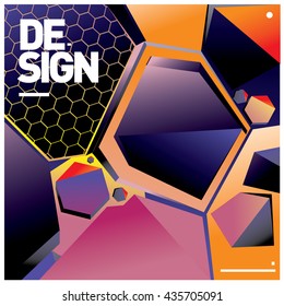 Vector Illustration Modern colorful background material design with hexagon shape