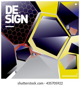 Vector Illustration Modern colorful background material design with hexagon shape