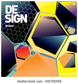 Vector Illustration Modern colorful background material design with hexagon shape