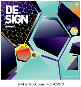 Vector Illustration Modern colorful background material design with hexagon shape