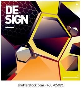 Vector Illustration Modern colorful background material design with hexagon shape