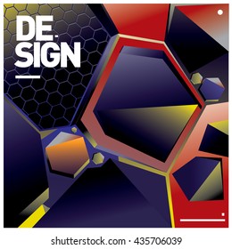 Vector Illustration Modern colorful background material design with hexagon shape