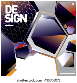Vector Illustration Modern colorful background material design with hexagon shape