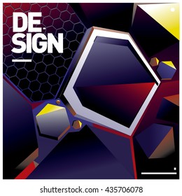 Vector Illustration Modern colorful background material design with hexagon shape