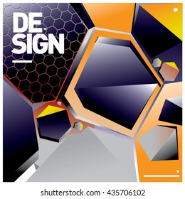 Vector Illustration Modern colorful background material design with hexagon shape