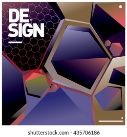 Vector Illustration Modern colorful background material design with hexagon shape