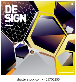 Vector Illustration Modern colorful background material design with hexagon shape