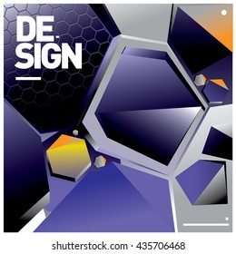 Vector Illustration Modern colorful background material design with hexagon shape
