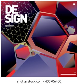 Vector Illustration Modern colorful background material design with hexagon shape