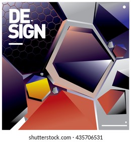 Vector Illustration Modern colorful background material design with hexagon shape