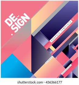 Vector Illustration Modern colorful background material design with diagonal shape. Design template for poster, publication, wallpaper, and web design.
