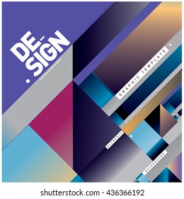 Vector Illustration Modern colorful background material design with diagonal shape. Design template for poster, publication, wallpaper, and web design.