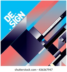 Vector Illustration Modern colorful background material design with diagonal shape. Design template for poster, publication, wallpaper, and web design.