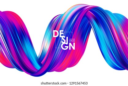 Vector illustration: Modern colorful flow background. Abstract wave twisted liquid shape. Template for your design