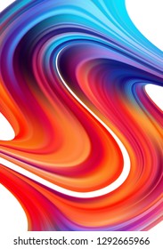 Vector illustration: Modern colorful flow poster background. Wave acrylic paint liquid shape. Abstract design.