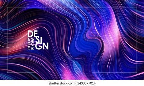 Vector illustration: Modern colorful flow background. Wave color paint Liquid shape. Abstract design.