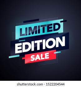 Vector Illustration Modern Colorful Limited Edition Sale Banner. Web Label Element.