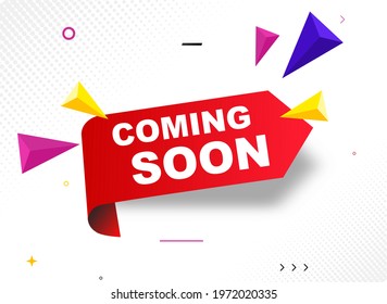 Vector Illustration Modern Coming Soon Banner Icon. Flat Web Label Element