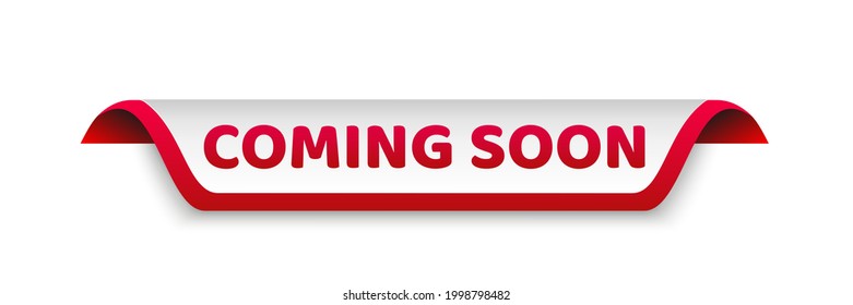 Vector Illustration Modern Coming Soon Banner Icon. Flat Web Label Element.
