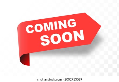 Vector Illustration Modern Coming Soon Banner Icon. Flat Web Label Element.
