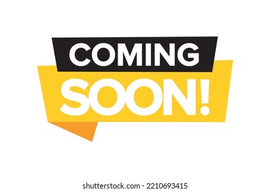 Vector Illustration Modern Coming Soon Banner Icon. Flat Web Label Element. 10 EPS.