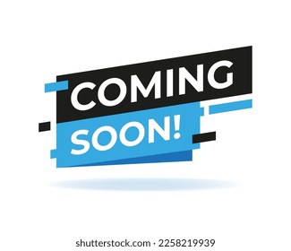 Vector Illustration Modern Coming Soon Banner Icon. Flat Web Label Element.