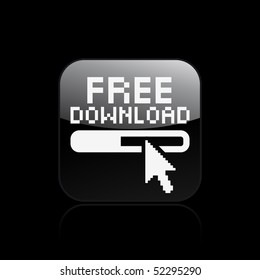 Vector illustration of modern computer desktop icon "free download"