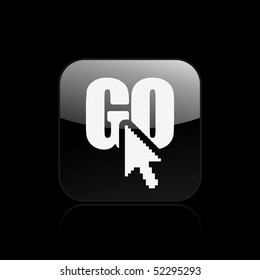 Vector illustration of modern computer desktop icon "click go"