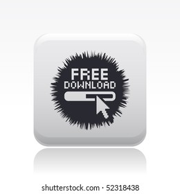 Vector illustration of modern computer desktop icon "free download"