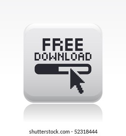 Vector illustration of modern computer desktop icon "free download"