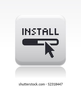 Vector illustration of modern computer desktop icon "install"