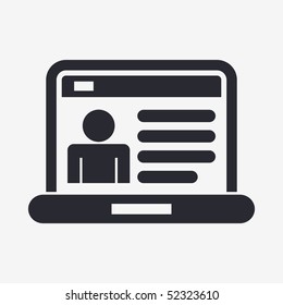 Vector illustration of modern computer desktop icon "personal details"