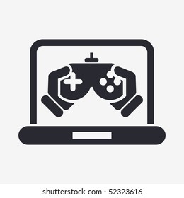 Vector illustration of modern computer desktop icon "game"