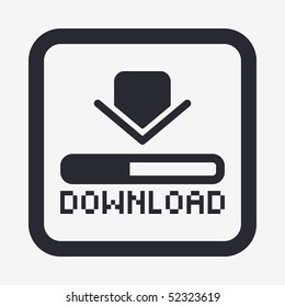 Vector illustration of modern computer desktop icon "download"