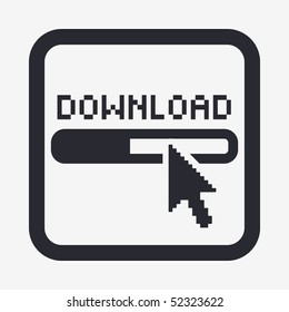 Vector illustration of modern computer desktop icon "download"